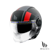 MT VIALE JET 3/4 Sunvisor motorcycle Helmet C5 red slant view