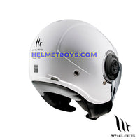 MT VIALE JET 3/4 motorcycle Helmet white back view
