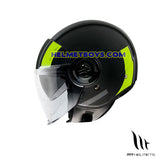 MT VIALE JET 3/4 Sunvisor motorcycle Helmet C3 yellow side view