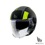 MT VIALE JET 3/4 Sunvisor motorcycle Helmet C3 yellow slant view