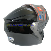 MT STORM Flip Up Motorcycle Helmet glossy black backflip view