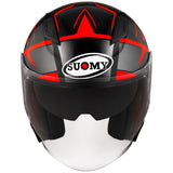 SUOMY SPEEDJET Motorcycle Sunvisor Helmet red fluo front view