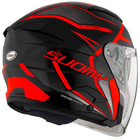 SUOMY SPEEDJET Motorcycle Sunvisor Helmet red fluo side view