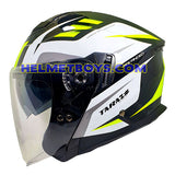 TARAZ Graphic Motorcycle Helmet GLOSSY YELLOW white side view