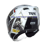TRAX FG-TEC G6 sunvisor motorcycle helmet backflip view 