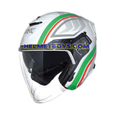 TRAX FG-TEC ITALIA WHITE sunvisor motorcycle helmet slant view 