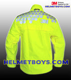 3M Motorcycle Waterproof Rainjacket yellow back reflective SCOTCHLITE™