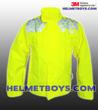 Front 3M Motorcycle Waterproof Rainjacket yellow reflective SCOTCHLITE™
