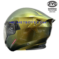 EVO RS9 Motorcycle Sunvisor Helmet IRIDIUM SERIES GOLD backflip view