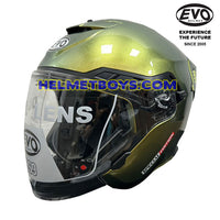 EVO RS9 Motorcycle Sunvisor Helmet IRIDIUM SERIES GOLD slant