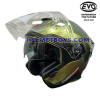 EVO RS9 Motorcycle Sunvisor Helmet IRIDIUM SERIES GOLD visor up view