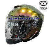 EVO RS9 Motorcycle Sunvisor Helmet IRIDIUM SERIES RED GOLD slant