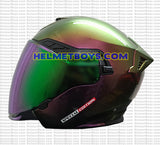 EVO RS9 Motorcycle Sunvisor Helmet IRIDIUM SERIES RED GOLD green visor side full