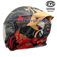 EVO RS9 Motorcycle Sunvisor Helmet SAMURAI SERIES brown red back