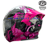 EVO RS9 Motorcycle Sunvisor Helmet SAMURAI SERIES pink backflip