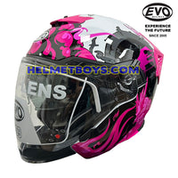 EVO RS9 Motorcycle Sunvisor Helmet SAMURAI SERIES pink slant