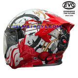 EVO RS9 Motorcycle Sunvisor Helmet SAMURAI SERIES sakura red backflip