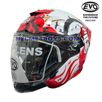 EVO RS9 Motorcycle Sunvisor Helmet SAMURAI SERIES sakura red slant