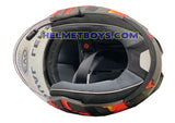 EVO RS9 Motorcycle Sunvisor Helmet FIRE FLAME MATT ORANGE interior padding