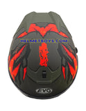 EVO RS9 Motorcycle Sunvisor Helmet FIRE FLAME MATT ORANGE top view