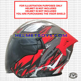 EVO RS9 TITAN RED with dark smoked visor Motorcycle Helmet Tinted Visor