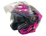 EVO RS9 Sunvisor Helmet SAMURAI PINK slant up view