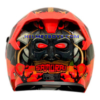 EVO RS9 Motorcycle Sunvisor Helmet SAMURAI RED back view