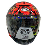 EVO RS9 Motorcycle Sunvisor Helmet SAMURAI RED front view