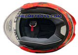 EVO RS9 Motorcycle Sunvisor Helmet SAMURAI RED interior view