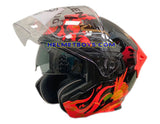 EVO RS9 Motorcycle Sunvisor Helmet SAMURAI RED visor slant up view