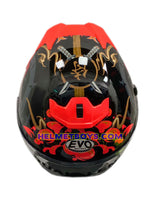 EVO RS9 Motorcycle Sunvisor Helmet SAMURAI RED top view