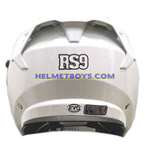 EVO RS9 sunvisor GLOSSY PEARL WHITE motorcycle helmet back view
