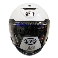 EVO RS9 sunvisor GLOSSY PEARL WHITE motorcycle helmet front view