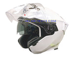 EVO RS9 sunvisor GLOSSY PEARL WHITE motorcycle helmet visor up view