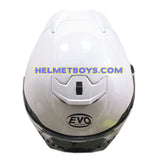EVO RS9 sunvisor GLOSSY PEARL WHITE motorcycle helmet top view