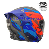 EVO RS9 Motorcycle Sunvisor Helmet RAINBOW BLUE backflip view