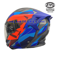 EVO RS9 Motorcycle Sunvisor Helmet RAINBOW BLUE side view