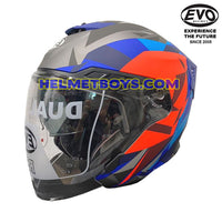 EVO RS9 Motorcycle Sunvisor Helmet RAINBOW BLUE slant view