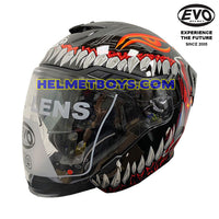 EVO RS9 Motorcycle Sunvisor Helmet DEMON JAW slant view