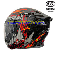 EVO RS9 Motorcycle Sunvisor Helmet DEMON JAW backflip view