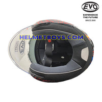 EVO RS9 Motorcycle Sunvisor Helmet DEMON JAW inner padding view
