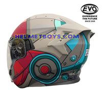 EVO RS9 Motorcycle Sunvisor Helmet IRON JET RED side view