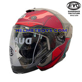 EVO RS9 Motorcycle Sunvisor Helmet IRON JET RED slant view