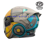 EVO RS9 Motorcycle Sunvisor Helmet IRON JET YELLOW side view