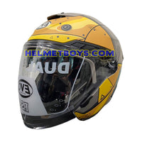EVO RS9 Motorcycle Sunvisor Helmet IRON JET YELLOW slant view