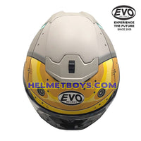 EVO RS9 Motorcycle Sunvisor Helmet IRON JET YELLOW top view