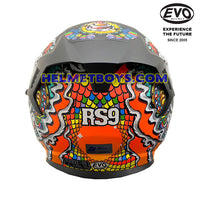 EVO RS9 Motorcycle Sunvisor Helmet LION DANCE back view