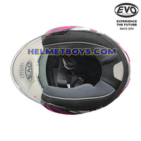 EVO RS9 Motorcycle Sunvisor Helmet FUSCHIA CURVE padding view