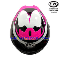 EVO RS9 Motorcycle Sunvisor Helmet FUSCHIA CURVE top view