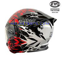 EVO RS9 Motorcycle Sunvisor Helmet SPLASH RED back view